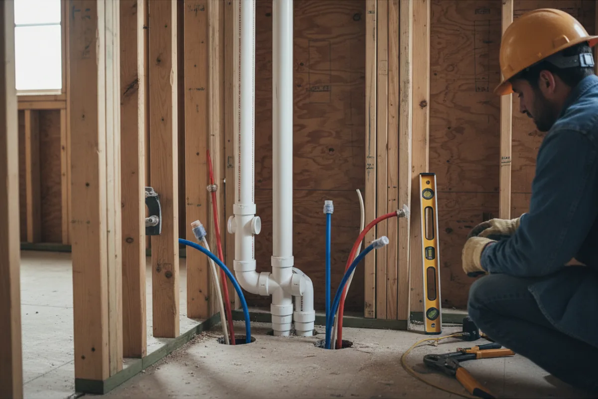Drain and supply rough-in during Drain Cleaning in Somerdale